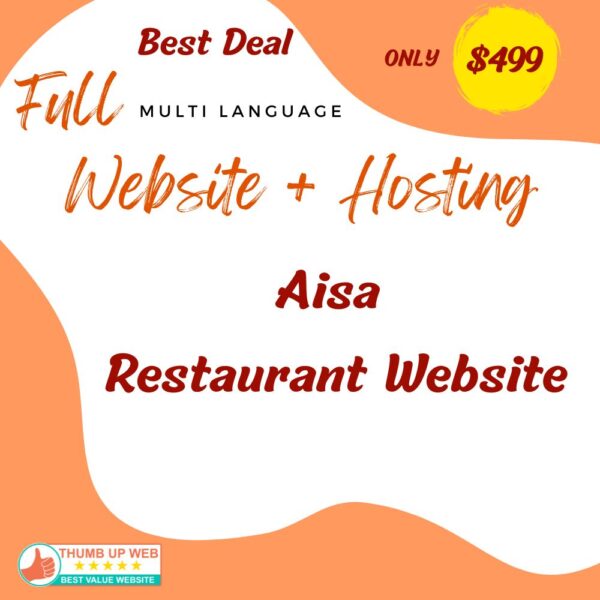 Asia Restaurant Website Design + 1 Year Hosting + SSL Certificate + Maintenance