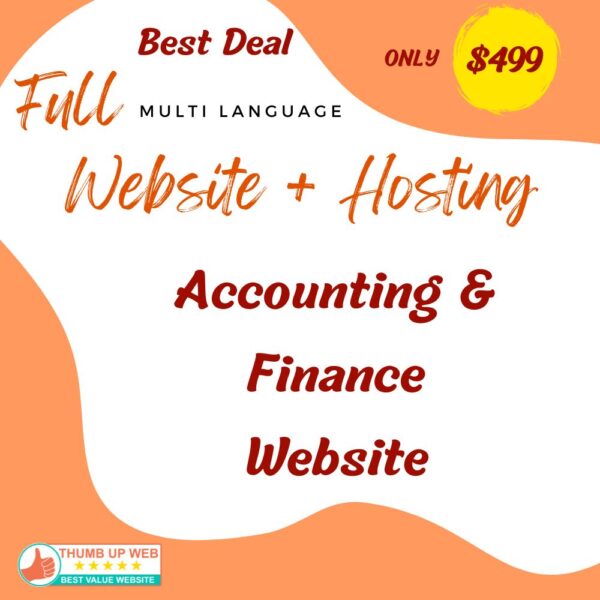 Accounting & Finance  Website Design + 1 Year Hosting + SSL Certificate + Maintenance