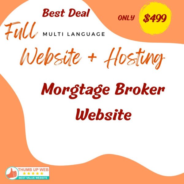 Morgtage Broker Website Design + 1 Year Hosting + SSL Certificate + Maintenance