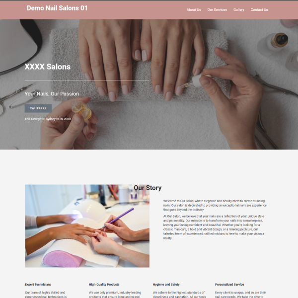 Nail Salon Website Design + 1 Year Hosting + SSL Certificate + Maintenance - Image 2